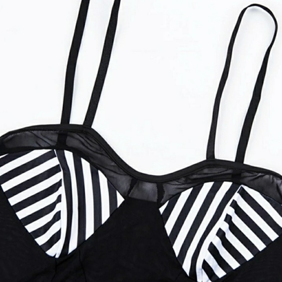 Last S•Sexy Striped Mesh Bodysuit - Picture 4 of 5
